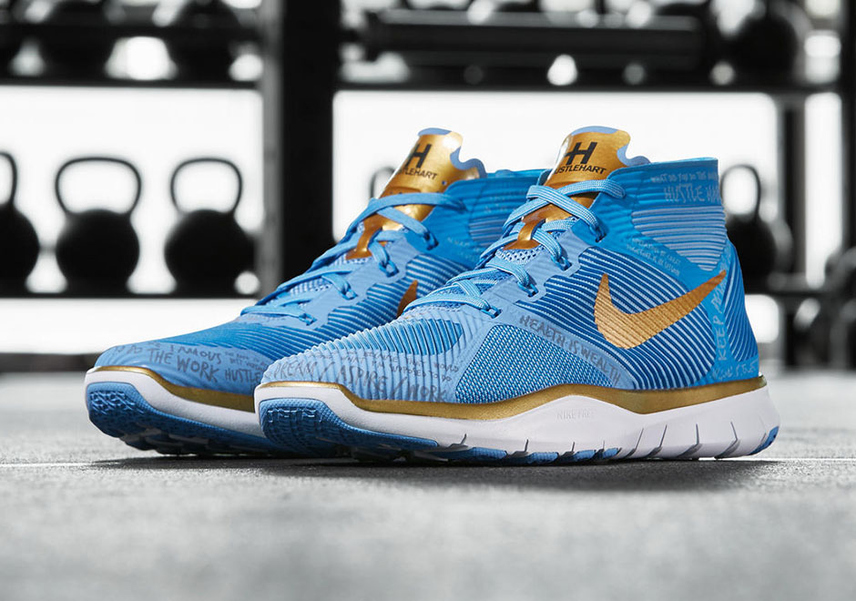 Nike Free Train Instinct Hustle Hart Blue Gold 1