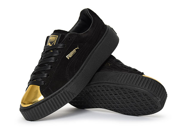 Puma Suede Platform Gold Black 1