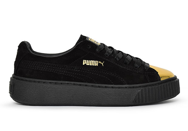 Puma Suede Platform Gold Black 2