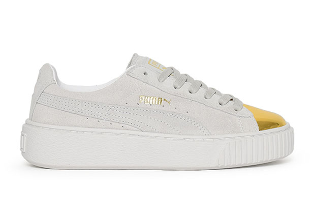 Puma Suede Platform Gold White 2