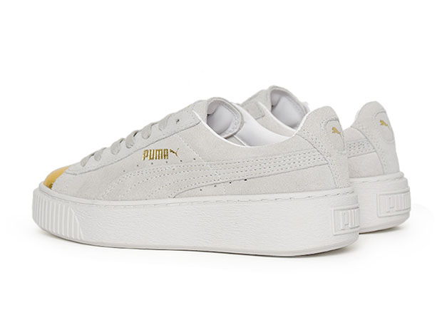 Puma Suede Platform Gold White 4