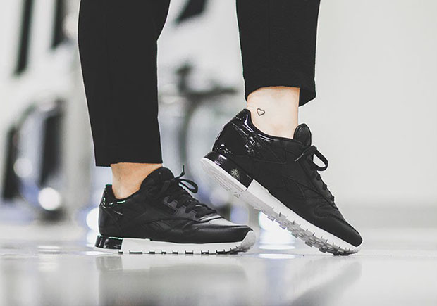 Reebok Classic Leather Matte Shine Core Black White 2