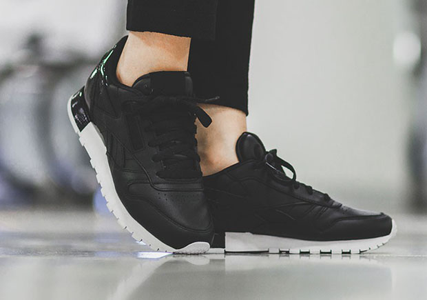 Reebok Classic Leather Matte Shine Core Black White 3