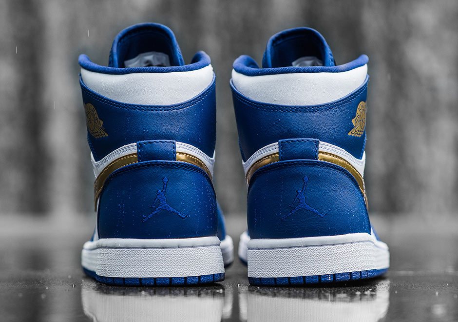 Air Jordan 1 High Olympic Deep Royal Metallic Gold 4