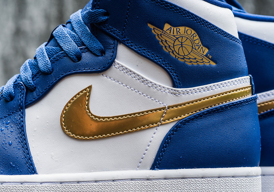 Air Jordan 1 High Olympic Deep Royal Metallic Gold 5