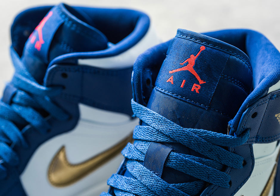 Air Jordan 1 High Olympic Deep Royal Metallic Gold 6