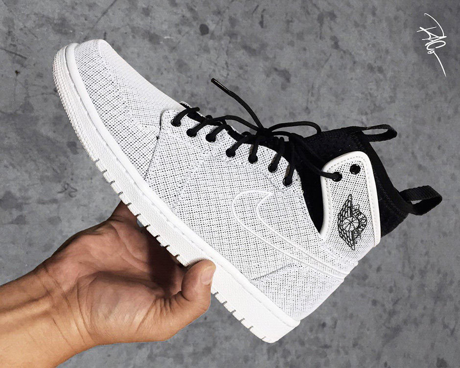 Air Jordan 1 White Black Ankle