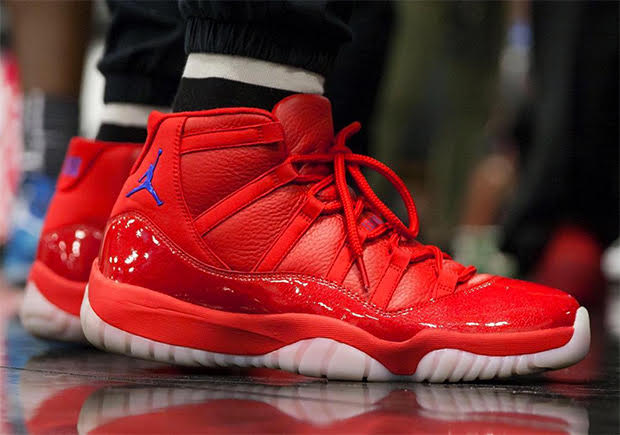 Chris Paul Sports An Air Jordan 11 PE In Clippers Colors