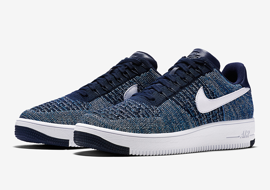 Nike Air Force 1 Flyknit Navy White 817419 400 1