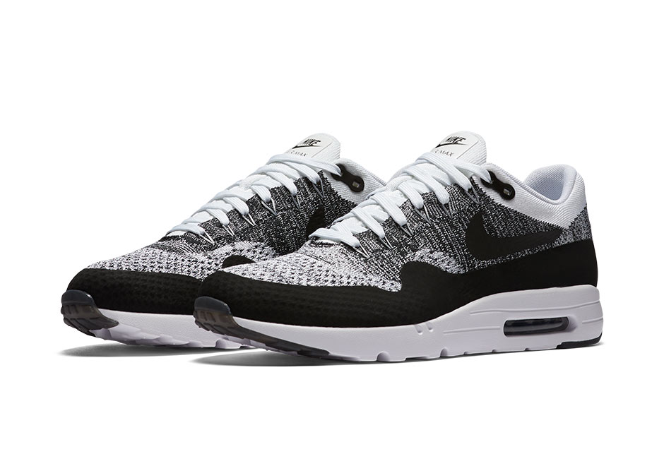 Nike Air Max 1 Flyknit Black White 1