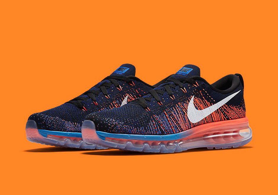 Nike Air Max Flyknit Black Blue Glow Bright Mango 1