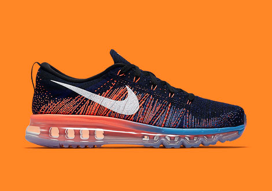 Nike Air Max Flyknit Black Blue Glow Bright Mango 2