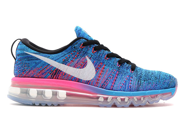 Nike Wmns Flyknit Air Max Blue Glow Pink Blast 1