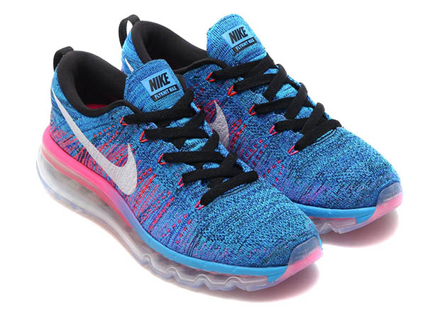 Nike Wmns Flyknit Air Max Blue Glow Pink Blast 2