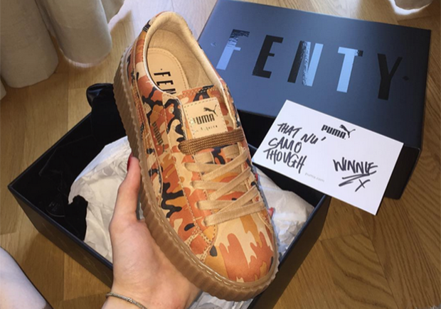 Rihanna Puma Creeper Camo Orange 2