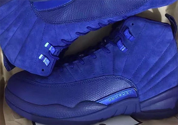 Air Jordan 12 Premium Deep Royal Suede Closer Look 1