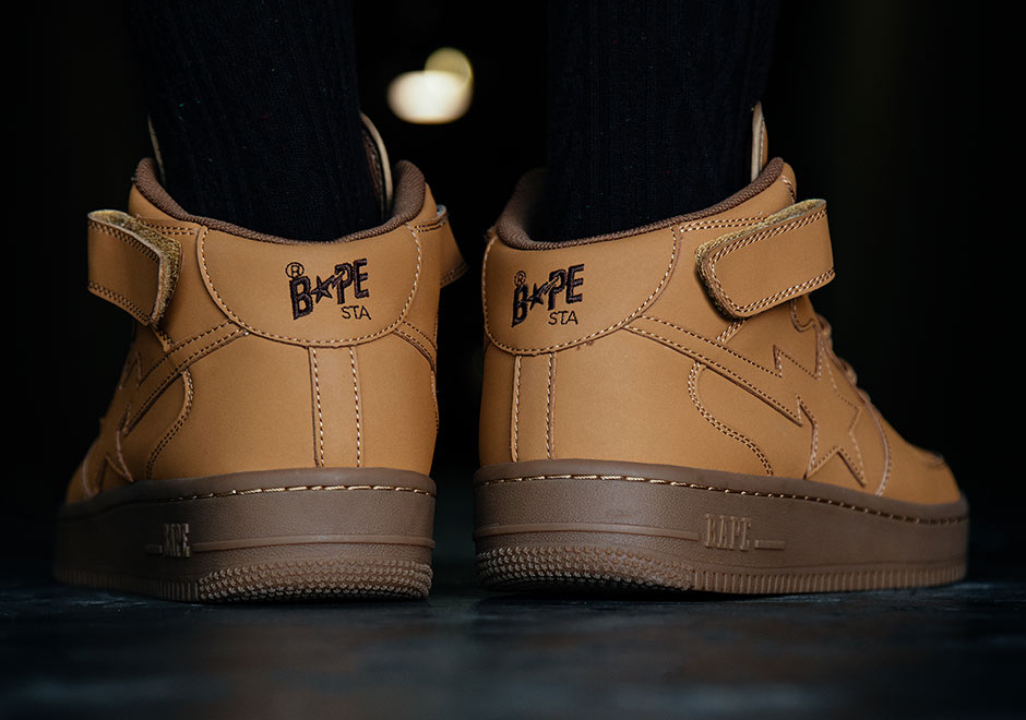 Bape Bapesta Mid Foot Soldier Wheat 2