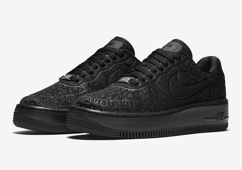 Nike Air Force 1 Upstep Se Triple Black 1