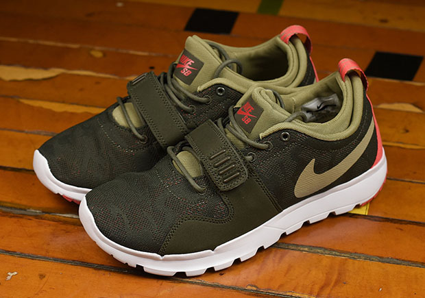 Nike Sb Trainerendor Cargo Khaki Bright Crimson Olive 4