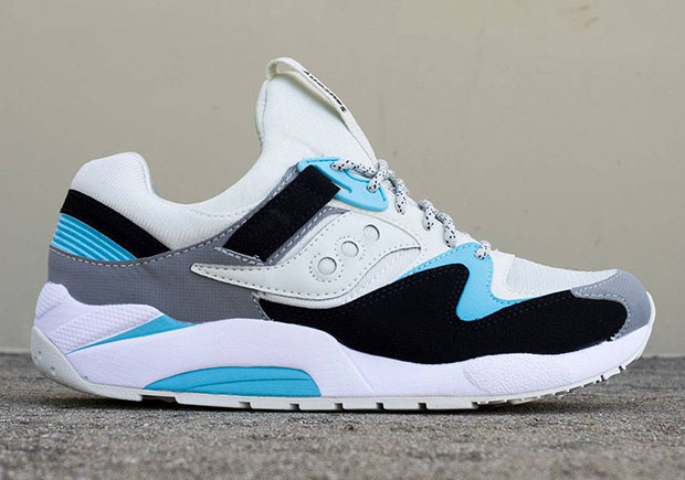 Saucony Grid 9000 Light Grey Black Blue 1