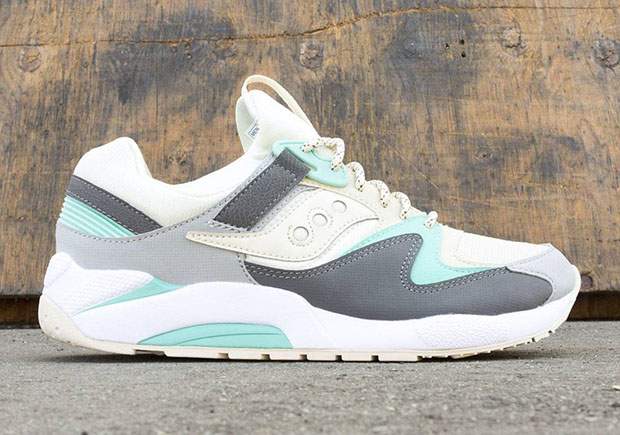 Saucony Grid 9000 Light Tan Charcoal Mint 1