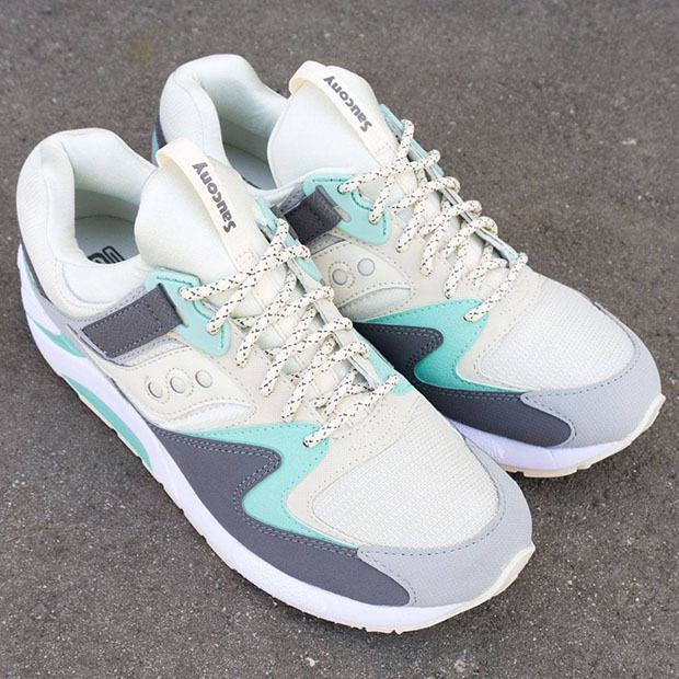 Saucony Grid 9000 Light Tan Charcoal Mint 2