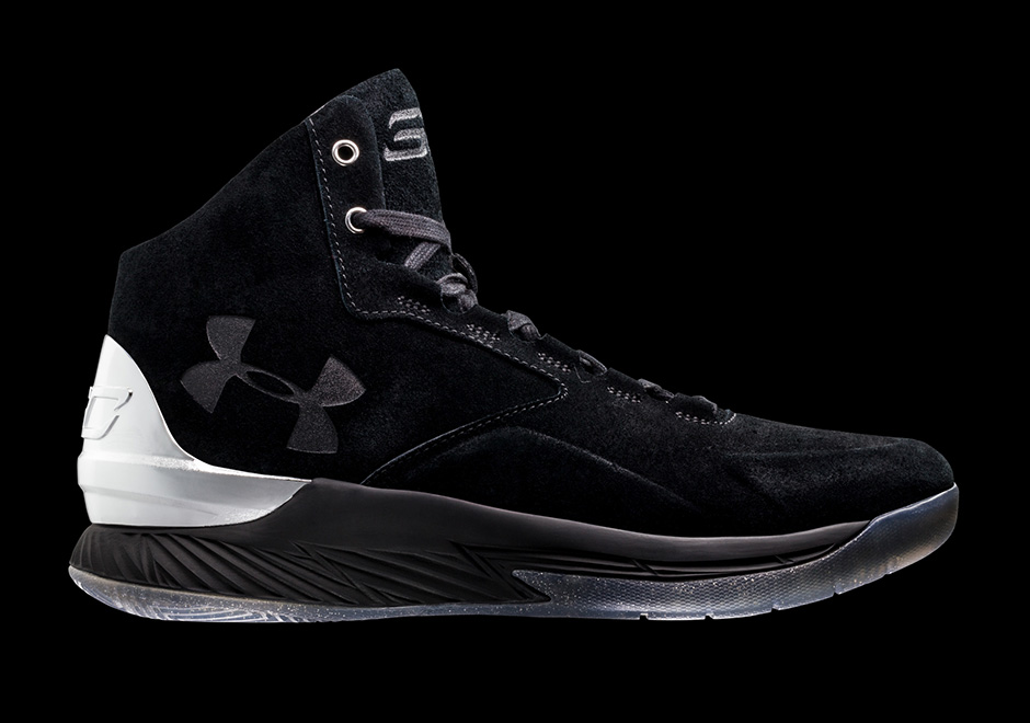 Under Armour Curry Lux Mid Suede Black Silver 1