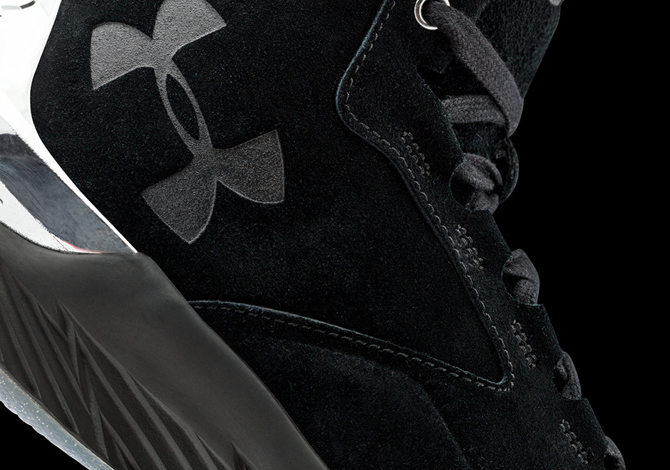 Under Armour Curry Lux Mid Suede Black Silver 3