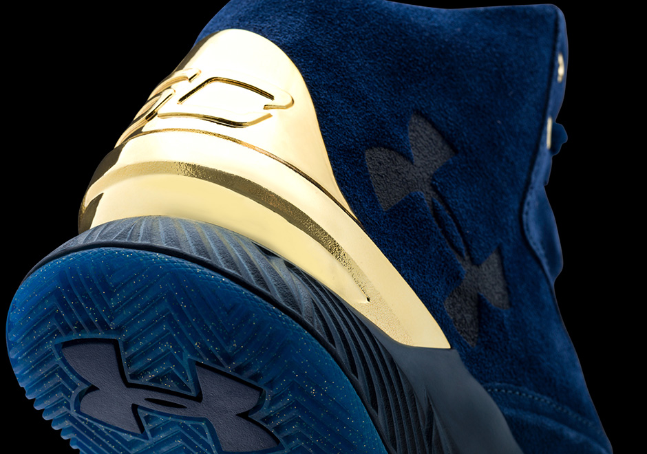 Under Armour Curry Lux Mid Suede Navy Gold 3