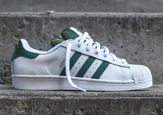 Adidas Superstar White Green Gold B27488 2