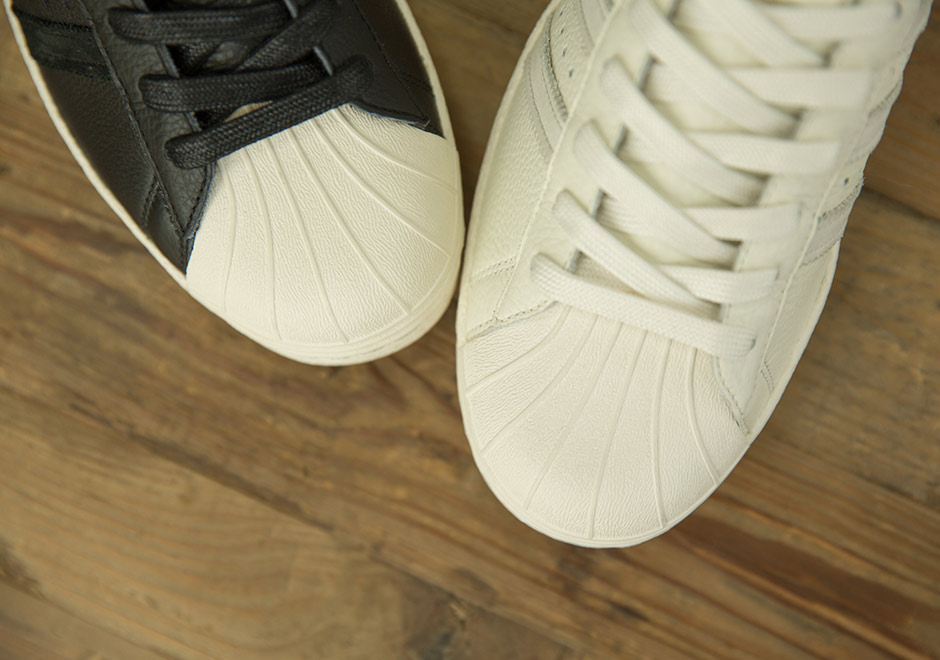 Adidas Superstar Premium Leather Size Exclusive Black White 3