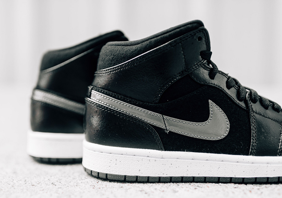 Air Jordan 1 Mid Premium Black Wingless 08