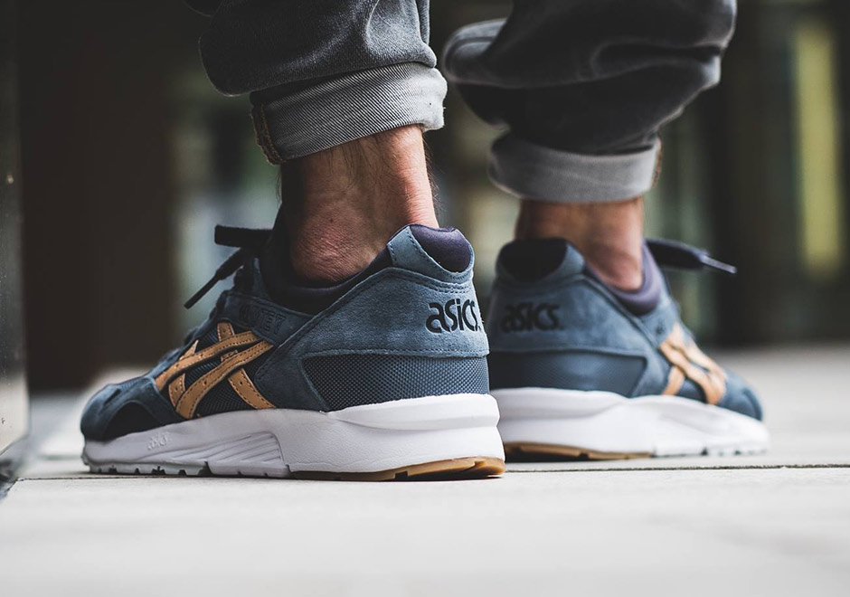 Asics Gel Lyte V Veg Tan Leather Blue Mirage Suede 2