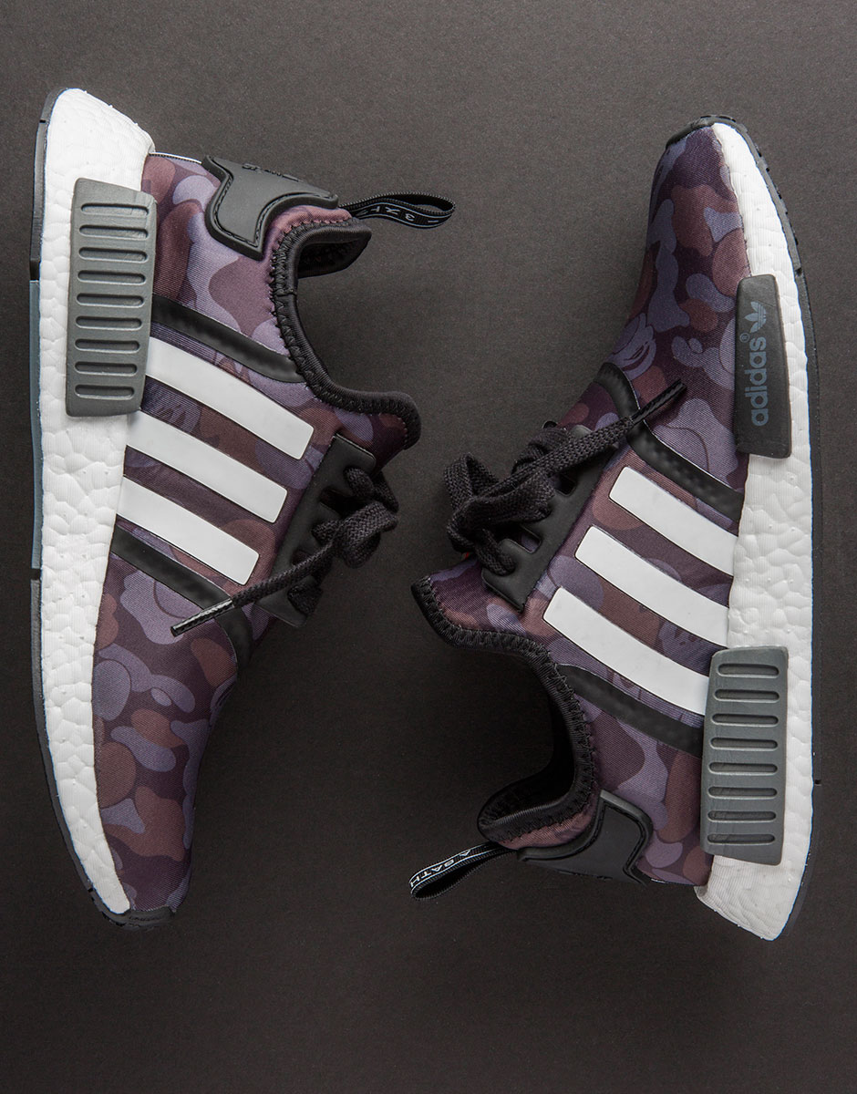 Bape Adidas Nmd Black Grey Camo 9