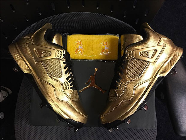 Jordan 4 Gold Cleats Gio Gonzalez 1