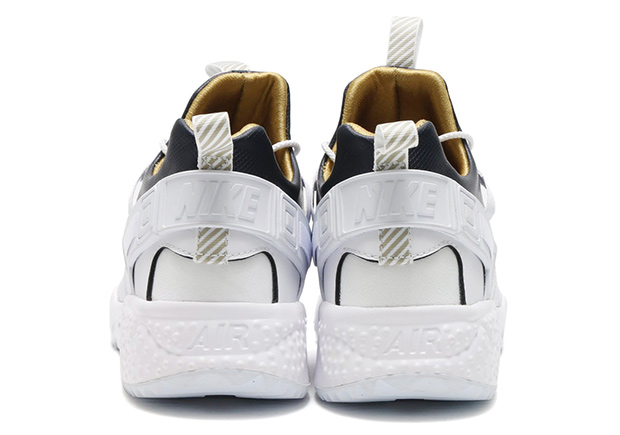 Nike Air Huarache Utility Prm White Black Metallic Gold 04