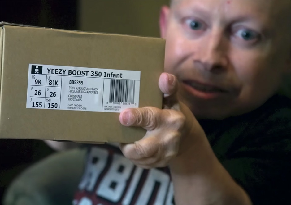 Verne Troyer aka Mini-me Unboxes His Yeezy Boost 350