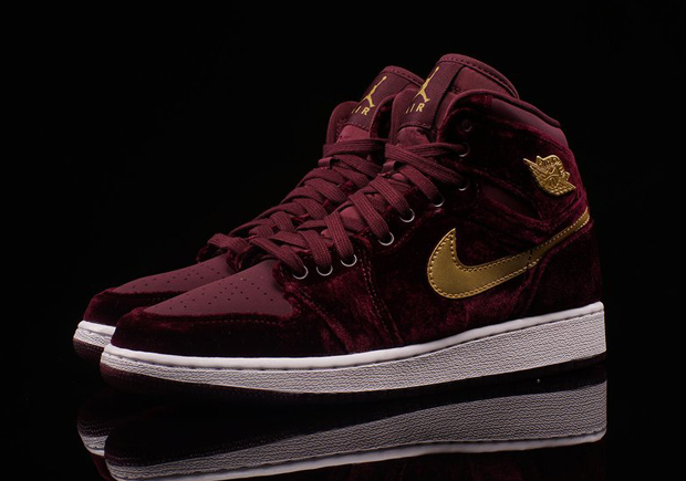 The Air Jordan 1 "Heiress" In Red Velvet Is Available