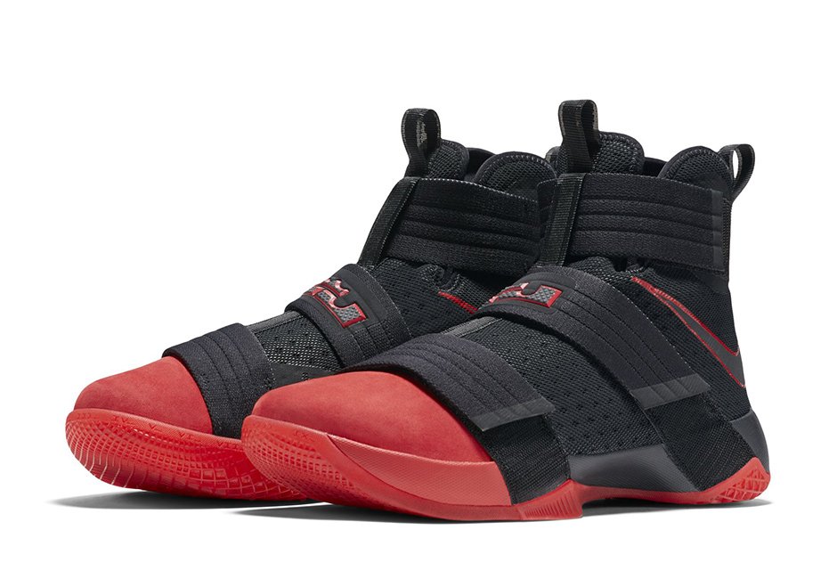 Nike Lebron Soldier 10 Suede Toe Black Red 02