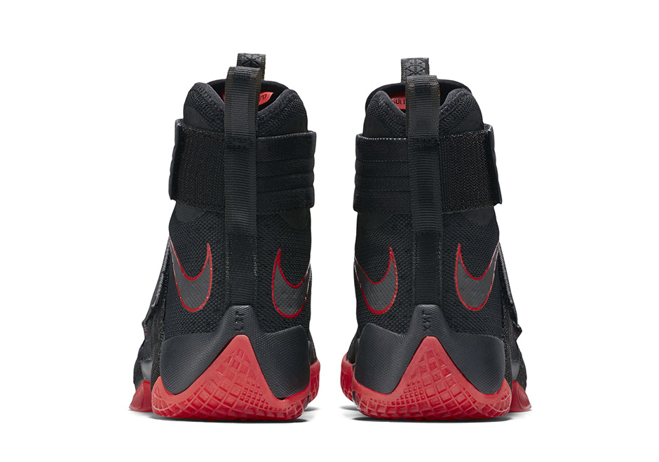 Nike Lebron Soldier 10 Suede Toe Black Red 04