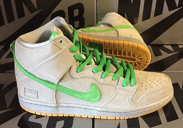 Nike Sb Dunk High Silver Box Silver Green 4