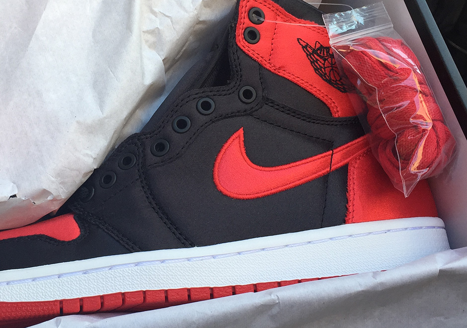 First Look At The Satin Air Jordan 1 "Banned"