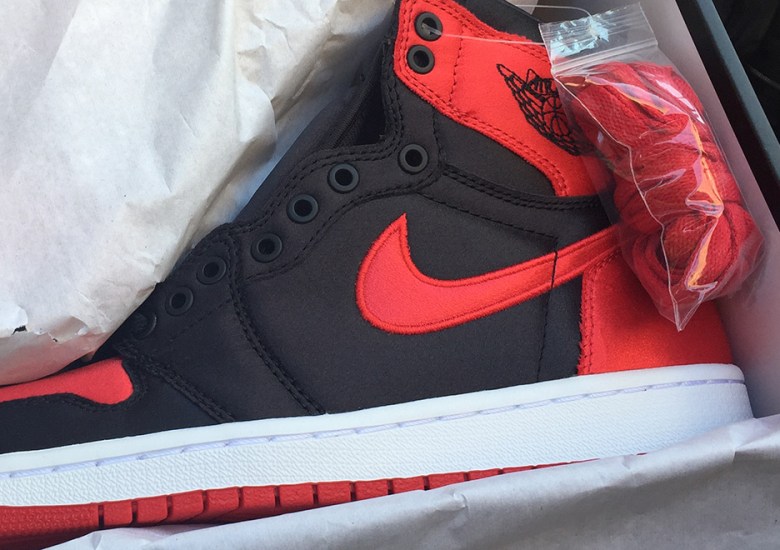 First Look At The Satin Air Jordan 1 “Banned”