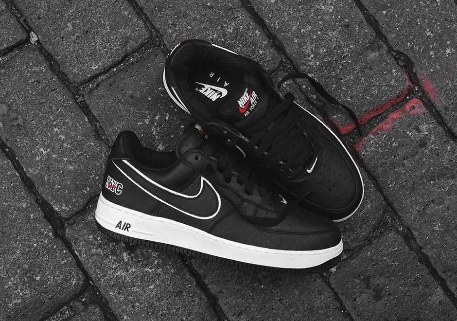 Nike Air Force 1 Retro Nyc Black White Varsity Red 845053 002 1