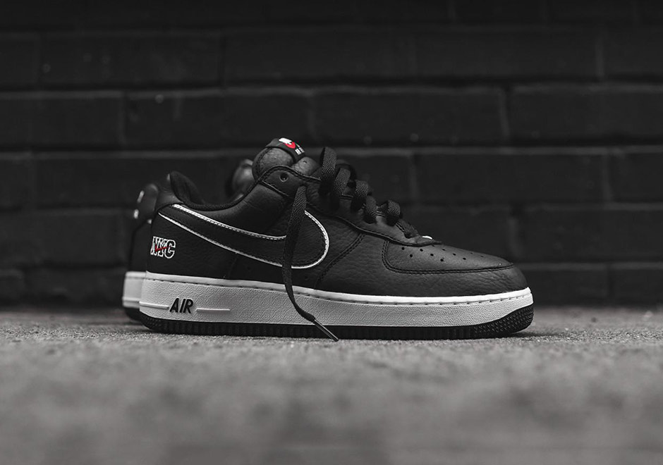 Nike Air Force 1 Retro Nyc Black White Varsity Red 845053 002 3