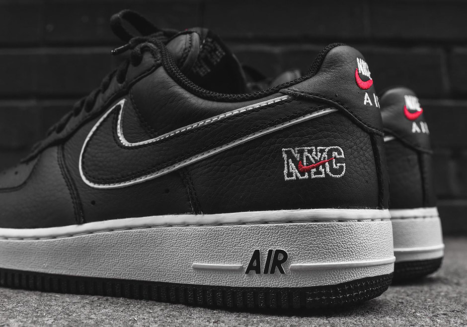 Nike Air Force 1 Retro Nyc Black White Varsity Red 845053 002 4