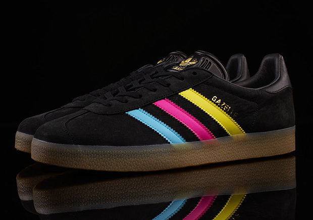 Adidas Gazelle Color Stripe Pack Black White Gum 2