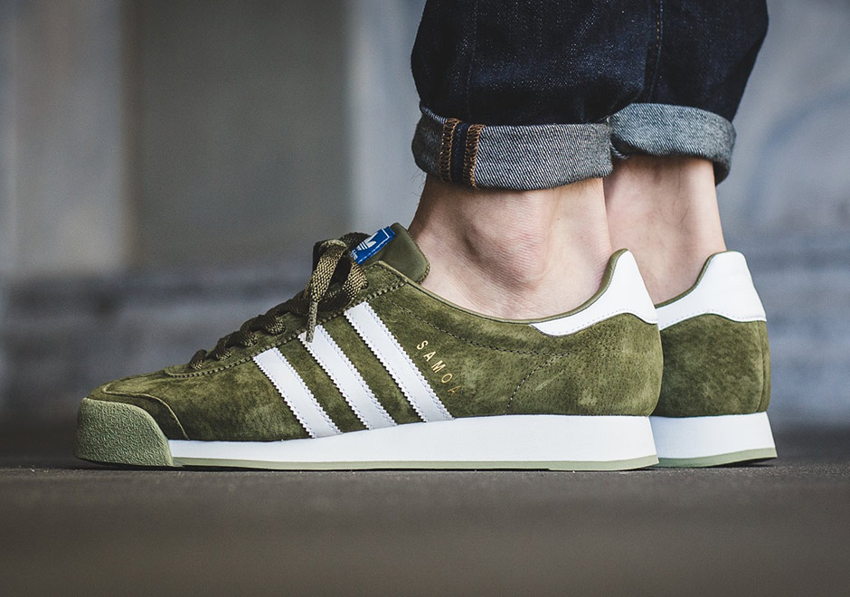 Adidas Samoa Vintage Olive Green Suede 2