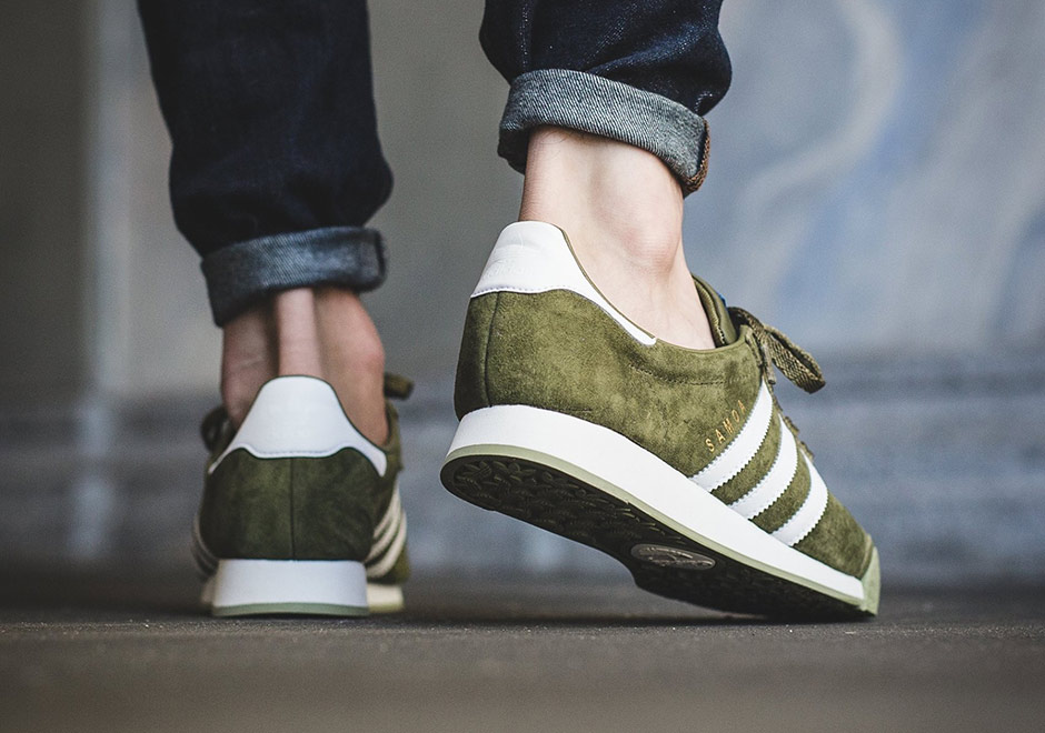 Adidas Samoa Vintage Olive Green Suede 3