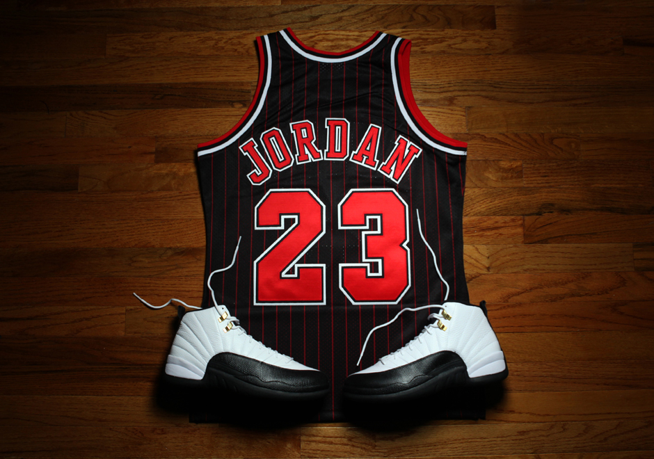 Michael Jordan Mitchell Ness Black Pinstripe 2